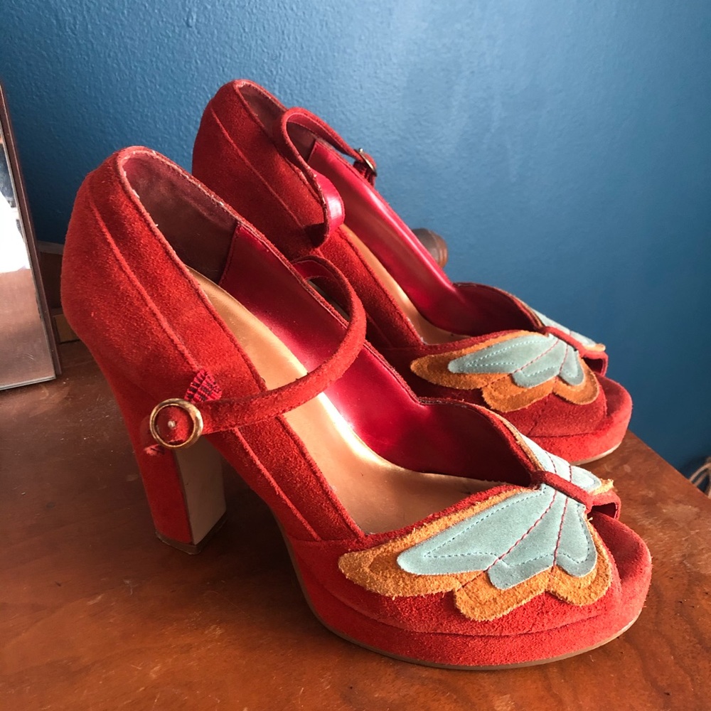 Vintage peep toe platform heels (free shipping)